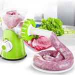 Manual Meat Mincer with Stainless Steel Plate – Hand Crank Kitchen Grinder with Powerful Suction Base