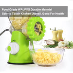 Manual Meat Mincer with Stainless Steel Plate – Hand Crank Kitchen Grinder with Powerful Suction Base
