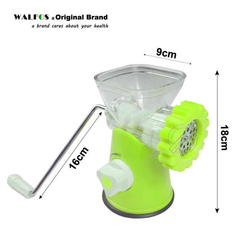Manual Meat Mincer with Stainless Steel Plate – Hand Crank Kitchen Grinder with Powerful Suction Base