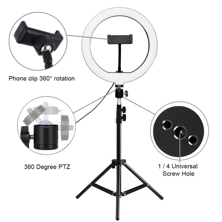 10-Inch LED Ring Light with Tripod & Remote – Dimmable Selfie & Video Light