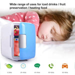 Portable Mini Car Fridge 4L - Compact Cooler & Warmer for Drinks, Skincare & Travel