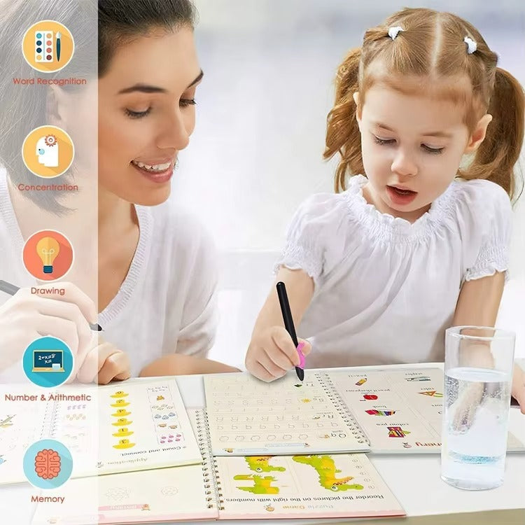 Magic Reusable Practice Copybook Set – Kids Calligraphy & Writing Learning Kit