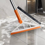 2-in-1 V-Shaped Floor Scrubber & Squeegee – Gap Cleaning Brush with Long Handle (Bathroom & Tile Cleaning Tool)