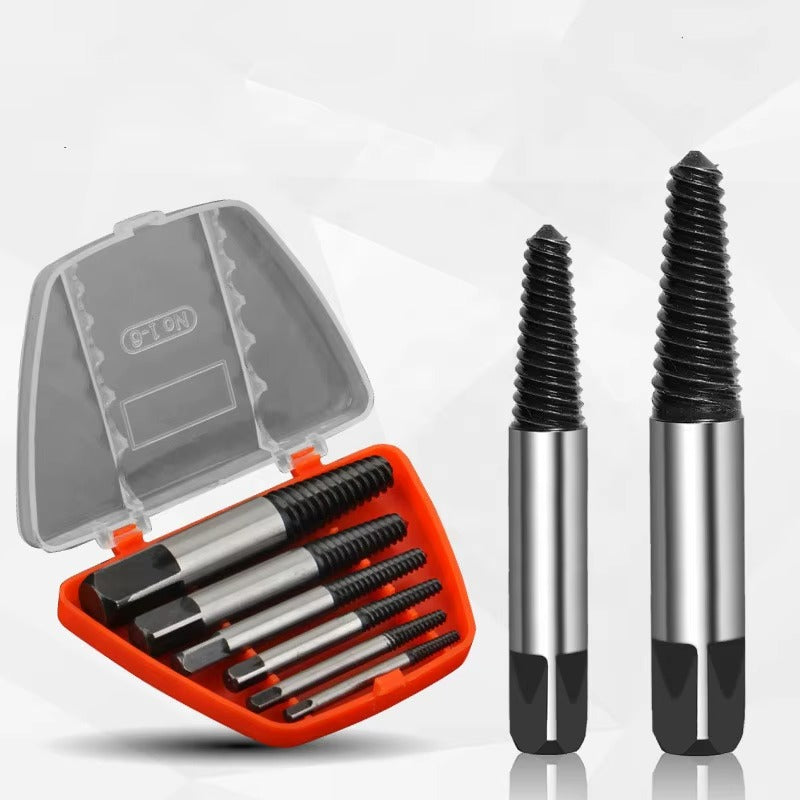 6PCS Broken Screw Extractor Set – Heavy Duty Damaged Bolt Remover Kit