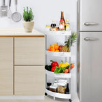 Slim Rolling Storage Cart – 4 Tier Corner Organizer with Wheels