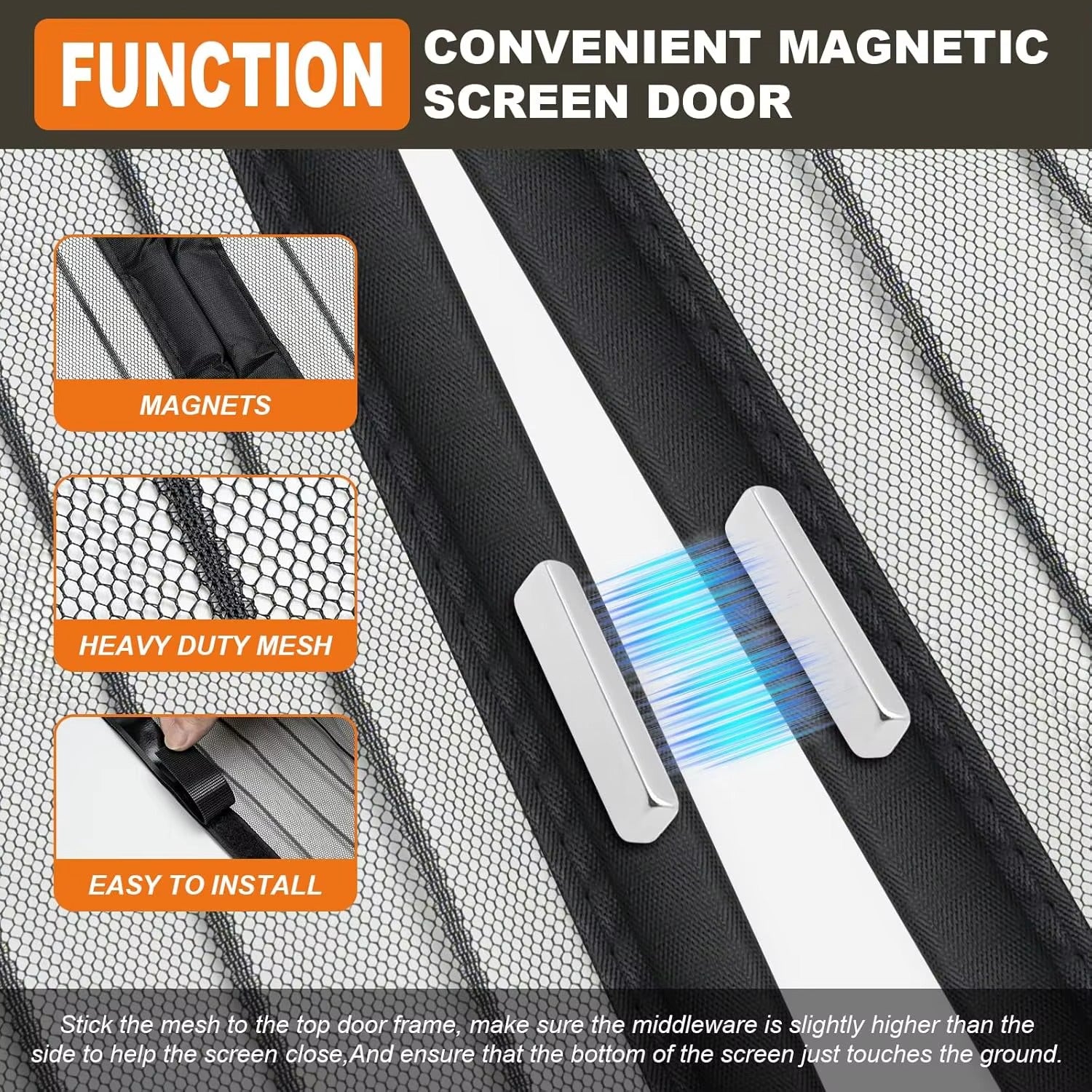 Magic Mesh Magnetic Door Curtain – Insect Protection Screen (2.1M)