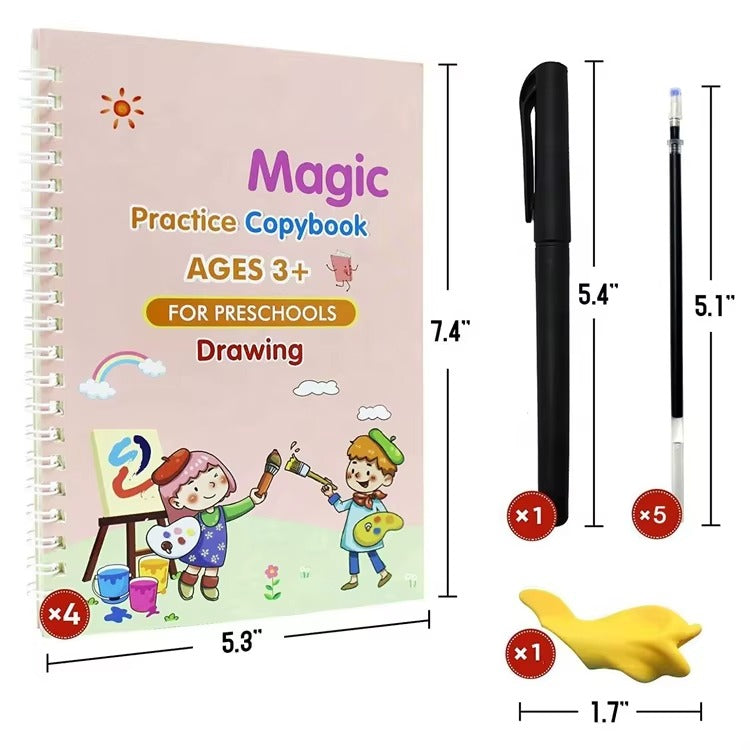 Magic Reusable Practice Copybook Set – Kids Calligraphy & Writing Learning Kit