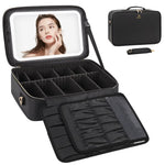 Professional Makeup Case with LED Mirror – Large Vanity Cosmetic Organizer for Makeup Artists & Travel