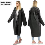 Waterproof Rain Poncho with Hood – Reusable Lightweight EVA Raincoat