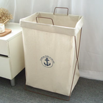 Foldable Laundry Basket with Iron Frame – Waterproof Clothes Storage Organizer (Large Capacity)