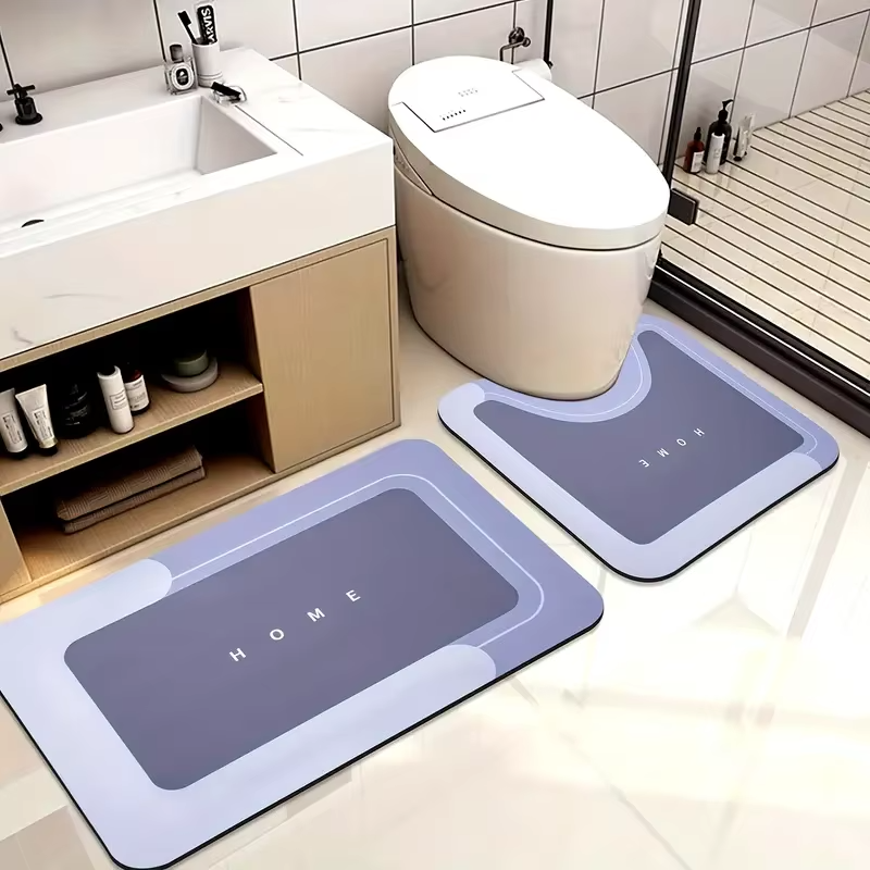 Ultra Absorbent Anti-Slip Bath Mat – 2 PCS Set Quick Dry Soft Bathroom Floor Rugs