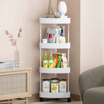 Slim Rolling Storage Cart – 4 Tier Corner Organizer with Wheels
