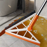 2-in-1 V-Shaped Floor Scrubber & Squeegee – Gap Cleaning Brush with Long Handle (Bathroom & Tile Cleaning Tool)