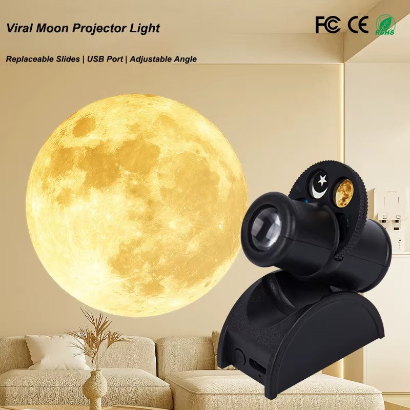Star Projector Night Light – USB Rechargeable Galaxy Lamp with Projection Films