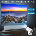 HY300 Mini Smart Projector – Android 11, WiFi 6, 4K Support, 180° Rotation & Auto Keystone