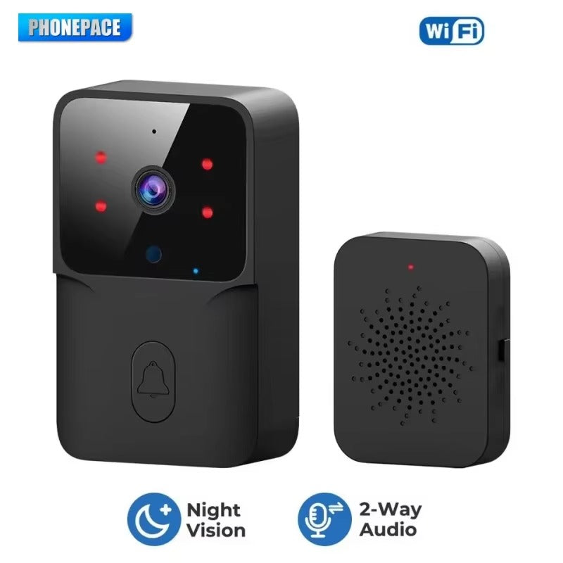 Smart WiFi Video Doorbell – HD Night Vision Security Camera with 2-Way Audio Intercom