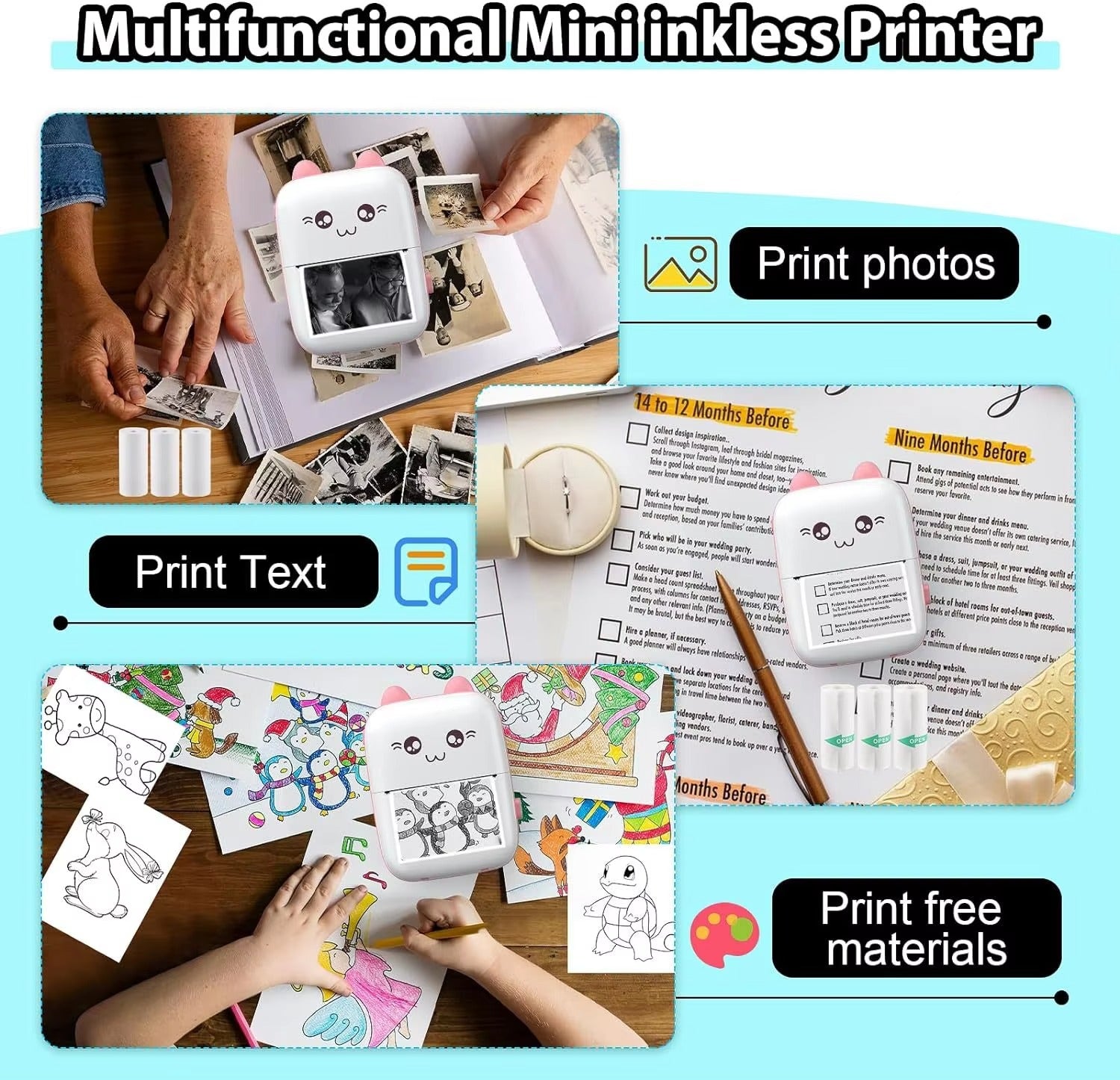C9 Mini Portable Thermal Printer – Wireless Bluetooth Pocket Printer