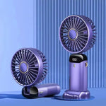 Portable Rechargeable Mini Fan with LED Display – 5 Speed Foldable Handheld Fan