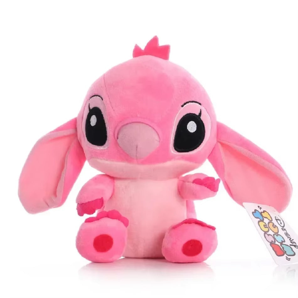 Stitch & Angel Valentine Plush 20 cm – Soft Galaxy Love Gift (Blue & Pink)