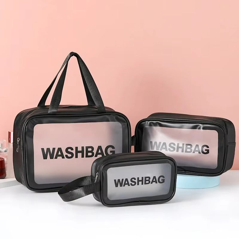 Waterproof Cosmetic Bag for Women – Portable Travel Makeup Storage Organizer | PVC Wash Bag