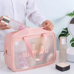 Waterproof Cosmetic Bag for Women – Portable Travel Makeup Storage Organizer | PVC Wash Bag
