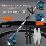 48V Cordless Grass Trimmer & Brush Cutter — Telescopic Electric Weed Cutter with Steel & Plastic Blades + Rechargeable Battery