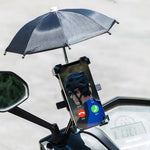 Mini Umbrella Motorcycle Phone Holder – Waterproof Sunshade Handlebar Mount