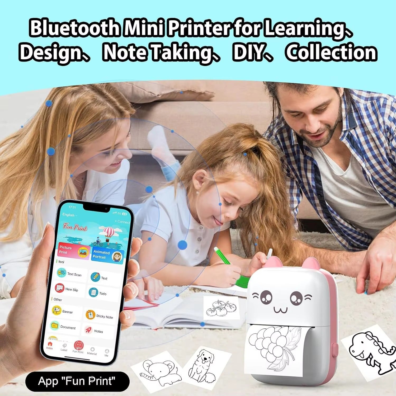 C9 Mini Portable Thermal Printer – Wireless Bluetooth Pocket Printer