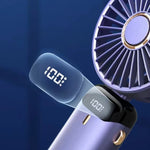 Portable Rechargeable Mini Fan with LED Display – 5 Speed Foldable Handheld Fan