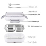 Electric Lunch Box for Car & Home – 2-in-1 Food Heater (12V/24V/220V) Portable Stainless Steel Lunch Box Set