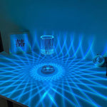 16-Color Crystal Diamond Projection Lamp – LED RGB Table Lamp with Remote & Touch Control (Rechargeable Night Light)