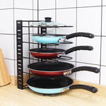 5-Tier Pots & Pans Organizer Rack – Space Saving Kitchen Storage for Cookware & Lids