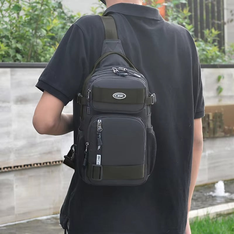 Men’s Crossbody Sling Bag – Compact Travel Chest Bag with Multi Pockets
