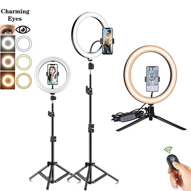 10-Inch LED Ring Light with Tripod & Remote – Dimmable Selfie & Video Light