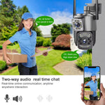 4MP Dual Lens WiFi Security Camera – Outdoor PTZ CCTV with Night Vision, AI Motion Detection & Mobile App (V380 Pro)