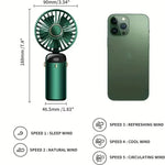 Portable Rechargeable Mini Fan with LED Display – 5 Speed Foldable Handheld Fan