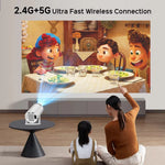HY300 Mini Smart Projector – Android 11, WiFi 6, 4K Support, 180° Rotation & Auto Keystone