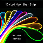 Flexible 5M 12V Neon Style LED Strip Light for Home Decor and Car Lighting