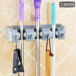 Wall Mounted Mop Holder – 6 Position Multi-Functional Broom & Tool Organizer