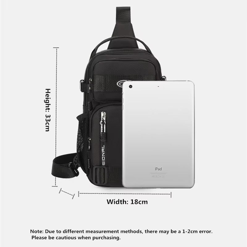 Men’s Crossbody Sling Bag – Compact Travel Chest Bag with Multi Pockets