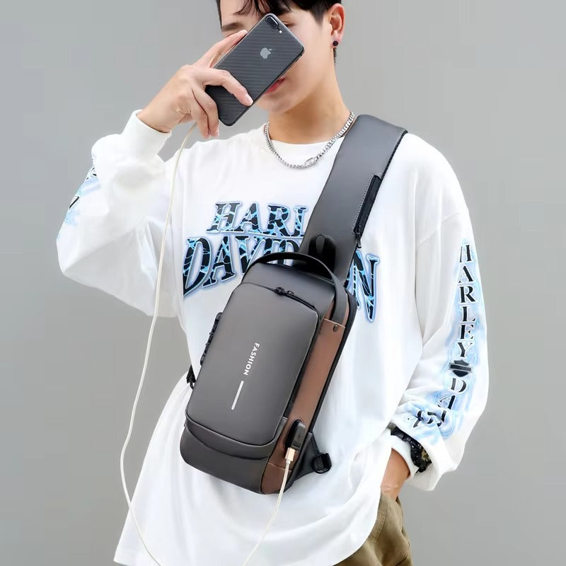 Multifunction USB Charging Sling Bag – Anti-Theft Crossbody Bag for Travel, Gym & Outdoor