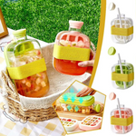 2-in-1 Ice Cube Tray Water Bottle – Summer Portable Ice Maker Cup with Straw