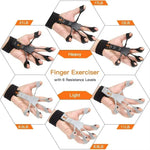 Adjustable Hand Grip Strengthener 6 Level Resistance Finger Exerciser for Guitar, Sports, Fitness, and Rehabilitation