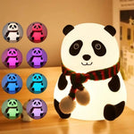 Cute Panda Silicone Night Light – Rechargeable Touch Sensor LED Bedside Lamp for Kids & Nursery