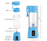 Portable USB Blender 380ML – Rechargeable Mini Juicer Cup for Shakes, Smoothies & Fresh Fruit Juicing | Travel-Friendly