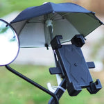 Mini Umbrella Motorcycle Phone Holder – Waterproof Sunshade Handlebar Mount