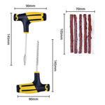 Car & Bike Tire Repair Kit – Tubeless Tyre Puncture Plug Tool Set with Rubber Strips