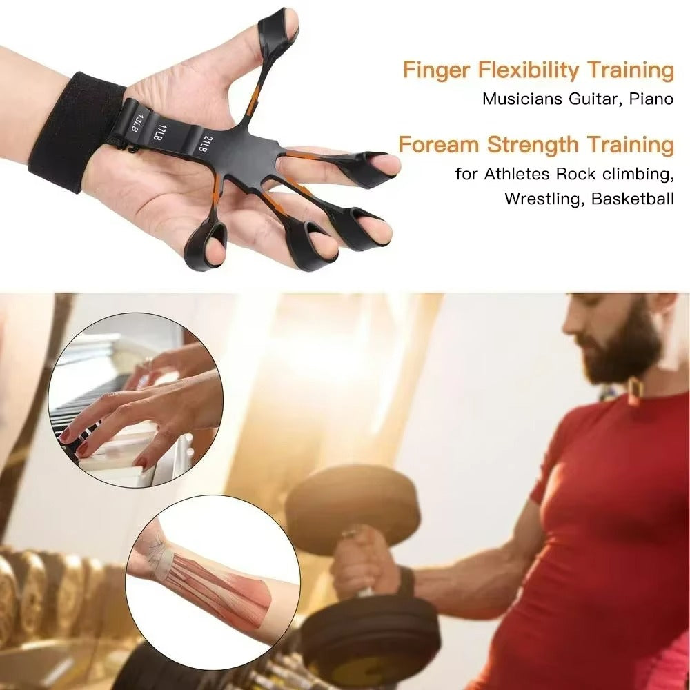 Adjustable Hand Grip Strengthener 6 Level Resistance Finger Exerciser for Guitar, Sports, Fitness, and Rehabilitation
