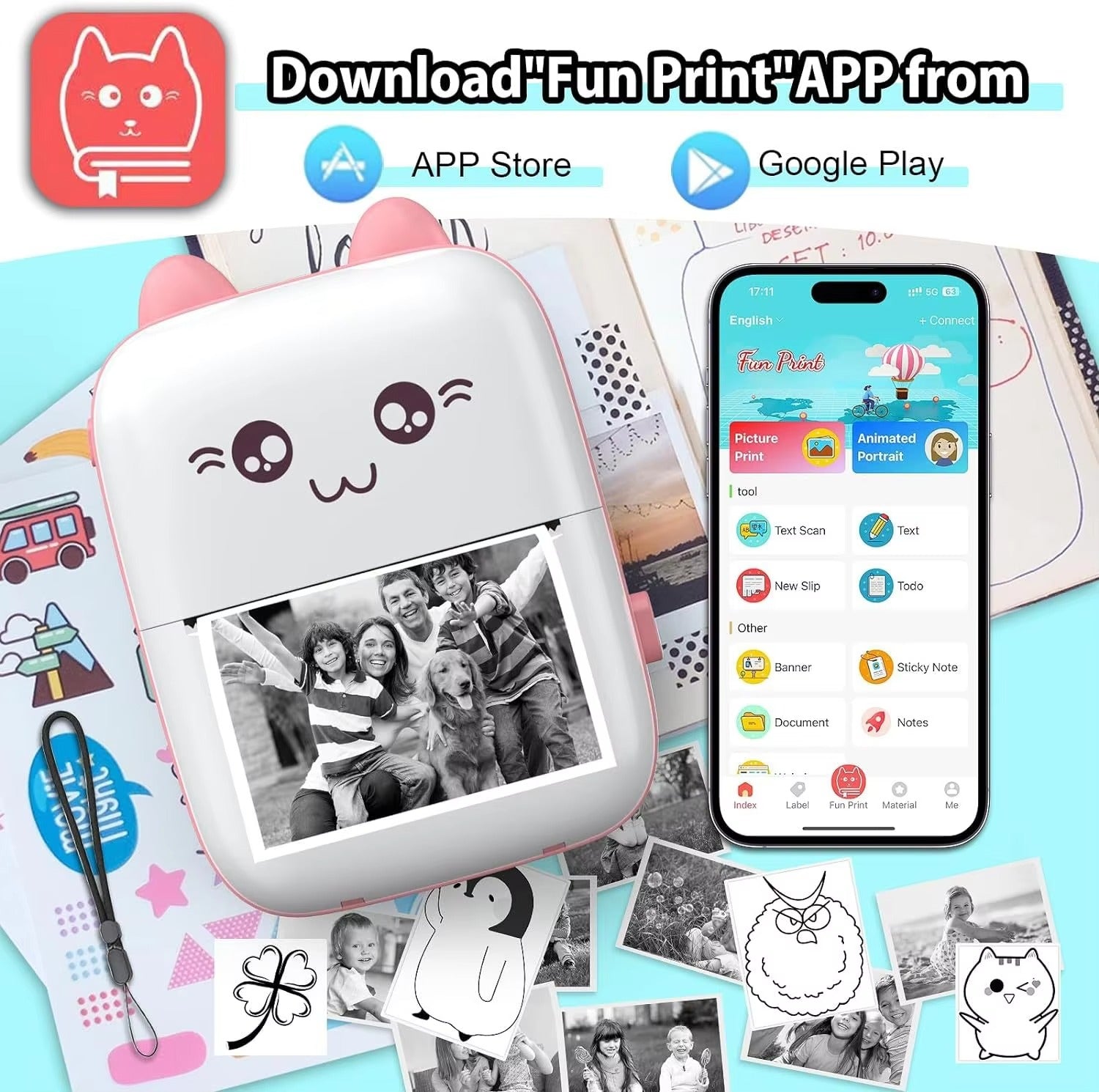 C9 Mini Portable Thermal Printer – Wireless Bluetooth Pocket Printer