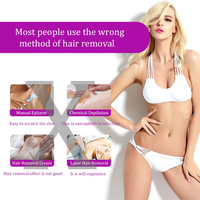 Electric Hair Remover for Women – Blue Light Painless Facial & Body Epilator (USB Rechargeable)